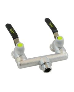 Ventilverteiler mit 2 Ventilen (¾" x ¾") Chrom