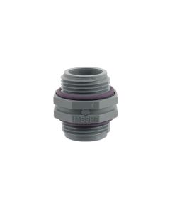 Doppelnippel mit O-Ring, PP, 1" x 3/4" Außengewinde