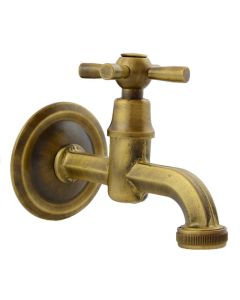 Nostalgie Wasserhahn 1/2" AG mit Knebelgriff & Rosette