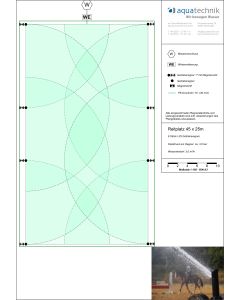 Reitplatz BASIC 45 x 25 m, 8 Regner, mech. Einzelsteuerung